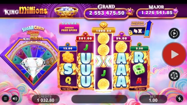 Sugar Craze Rising Rewards King Millions Slot