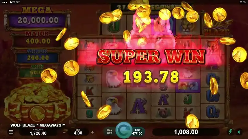 Wolf Blaze Wowpot! Megaways Slot Game
