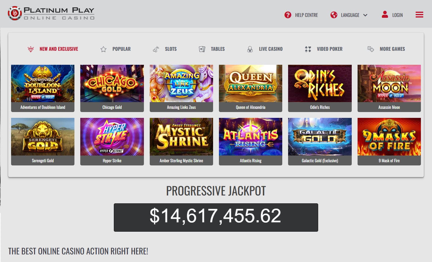 Platinum play online casino